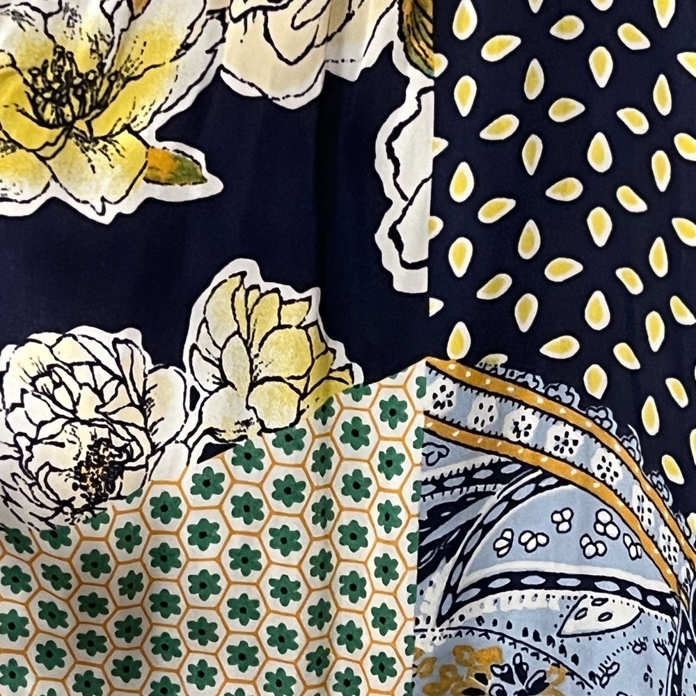 Current Air Mixed Media Print Flutter Sleeve Blou… - image 3